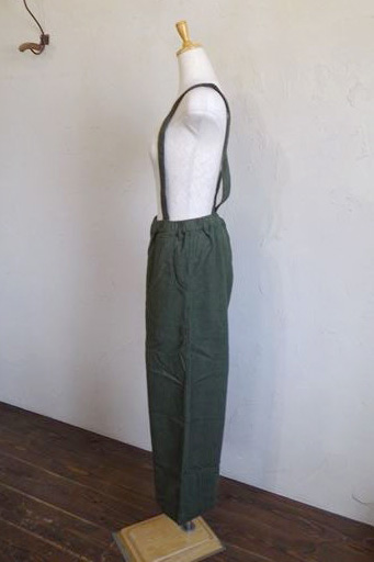 cotton flannel suspender pants（カーキ）