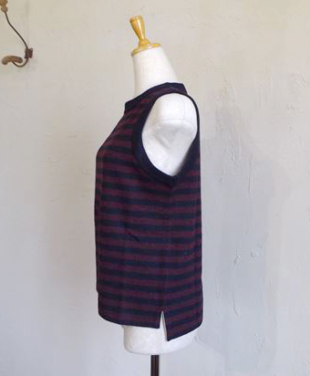 Special Soft wool vest（ボルドー×ネイビーBD）