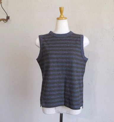 Special Soft wool vest（グレー×カーキBD）