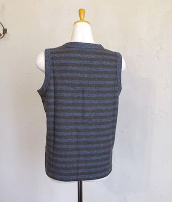 Special Soft wool vest（グレー×カーキBD）