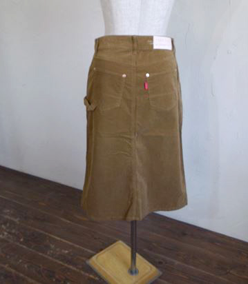 stretch corduroy 5pocket skirt UNIVERSAL zip（キャメル）