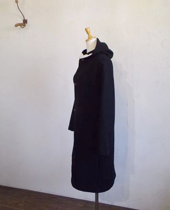 ITALY beaver cloth Hooded Coat（ブラック）