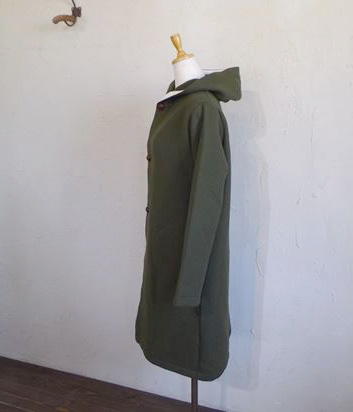 ITALY beaver cloth Hooded Coat（カーキ）