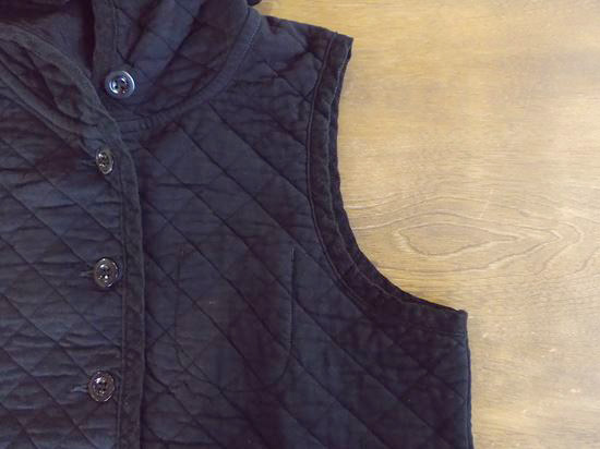 ORG/knit quilt Hooded vest +concho（ブラック）