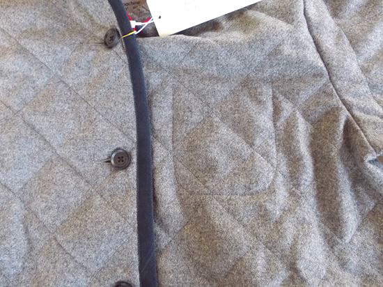 UK tweed ORG/quilt Hooded coat（ミディアムグレー）