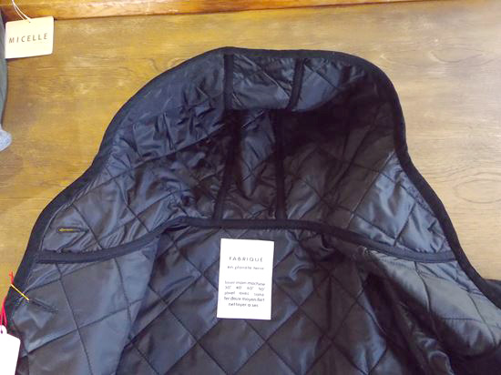UK tweed ORG/quilt Hooded coat（ブラック）